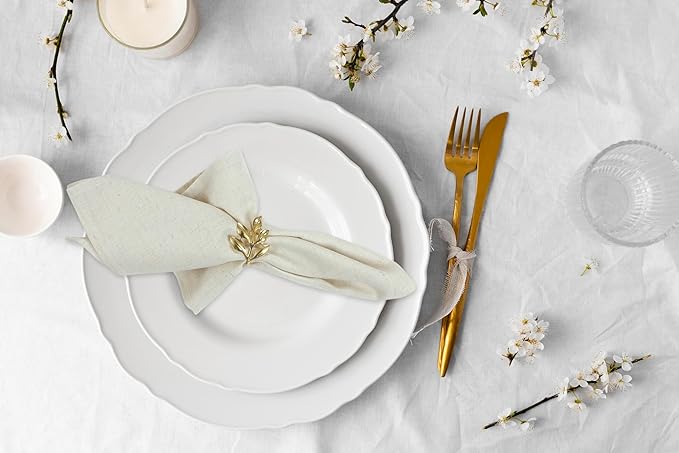 ANA Cloth Napkins Set of 12 (17.5x17.5) inch 100% Cotton Dinner Napkin Washable Hotel Quality Reusable Kitchen & Table Linen for Fall Thanksgiving Family Dinners Weddings & Everyday Use - Natural