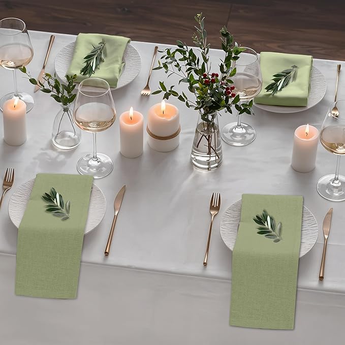 Ruvanti Linen Napkins Set of 6, 18x18 Cloth Napkins, Cotton Linen Blend Napkins Cloth Washable, Soft, Reusable Dinner Napkins for Wedding, Parties, Christmas, Thanksgiving, Everyday Use-MartiniOlive