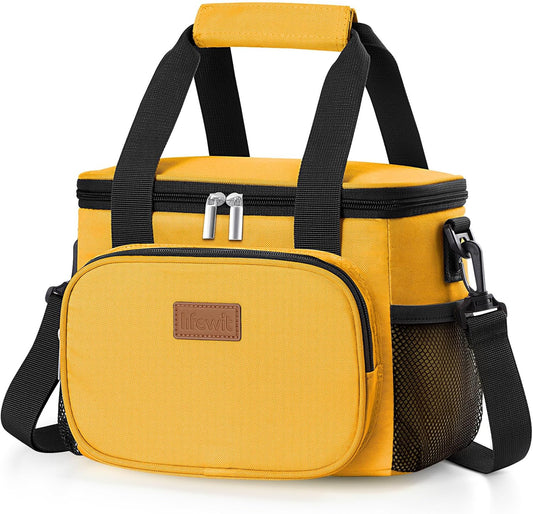 Lifewit Medium Lunch Bag Insulated Lunch Box Soft Cooler Cooling Tote for Adult Men Women, Orange 12-Can (9L)