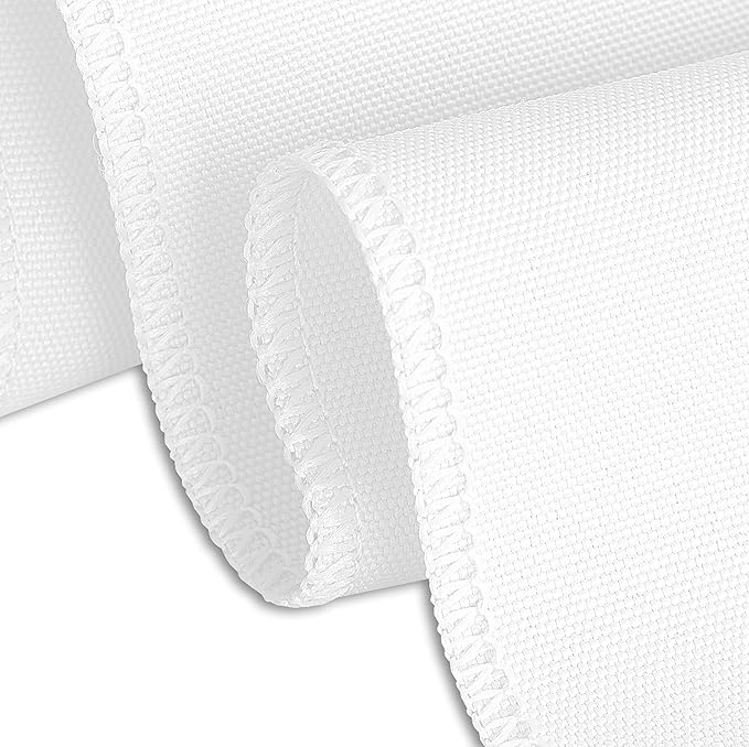 LinenTablecloth 90 x 132-Inch Rectangular Polyester Tablecloth with Rounded Corners, White