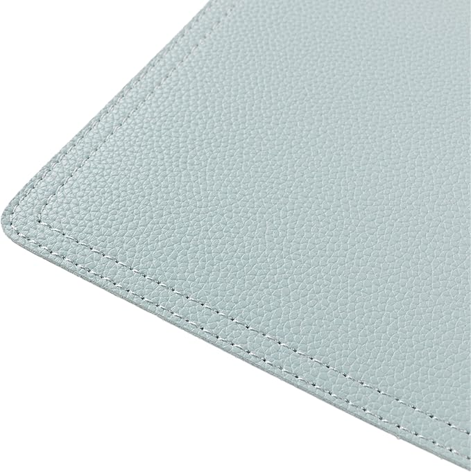 Faux Leather Placemats, PU Table Mats, Set of 4, Waterproof, Stain Resistant, Heat Resistant, Non-Slip Easy to Clean for Kitchen Dining Table,Conference Table C Teal Blue