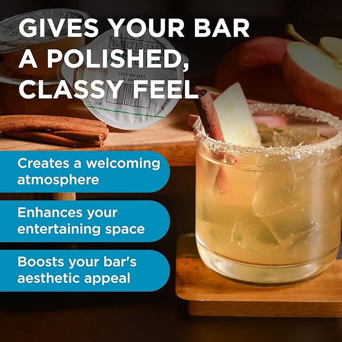 Bartesian Wooden Cutting Board & Drink Coaster Set - Premium Acacia Wood & Marble Cocktail Garnish Cutting Board & Beverage Coaster for Home Bars - Sophisticated Bar Accessories Gift Set