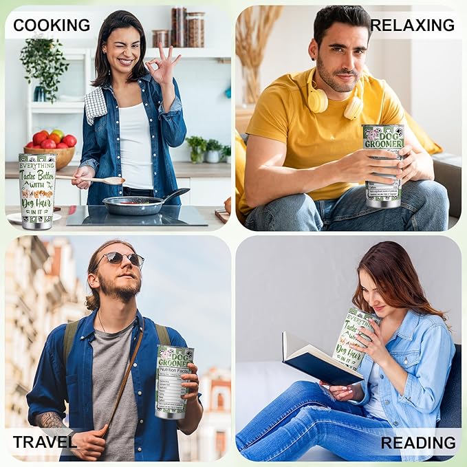 Dog Groomer Gifts for Women, Pet Hairstylist Tumbler Stainless Steel 20oz, Dog Hairstylist Thank You, Pet Groomer Appreciation Gift for Women Men, Birthday Christmas Gifts