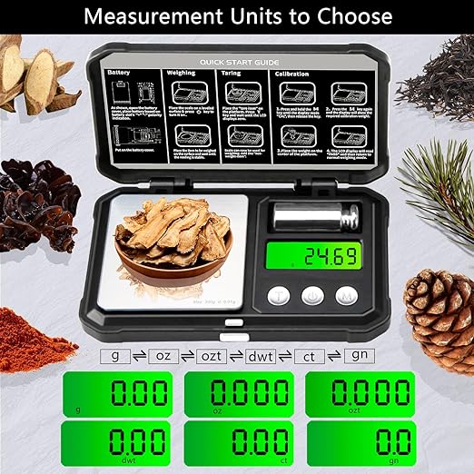 Digital Pocket Gram Scale 300g x 0.01g Accuracy， Small Mini High Precision Jewelry Scale Digital Weight Grams and Oz for Gold,Diamond，Arrows, Powders and Mdicine,with 50g Cal Weights