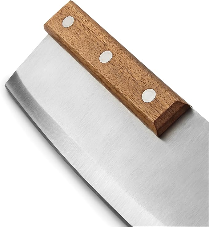 Outset Pizza Peel and Rocking Cutter Tool, 2- Piece Set, Stainless Steel With Wood Handle