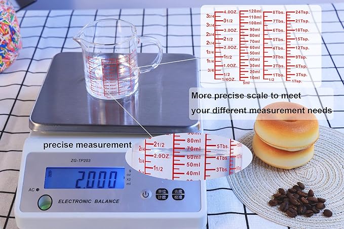 Measure Glass -[Insulated handle | V-Shaped Spout]-Made of High Borosilicate Glass Measuring for Kitchen or Restaurant, Easy to Read, 120 ML (4 Oz)