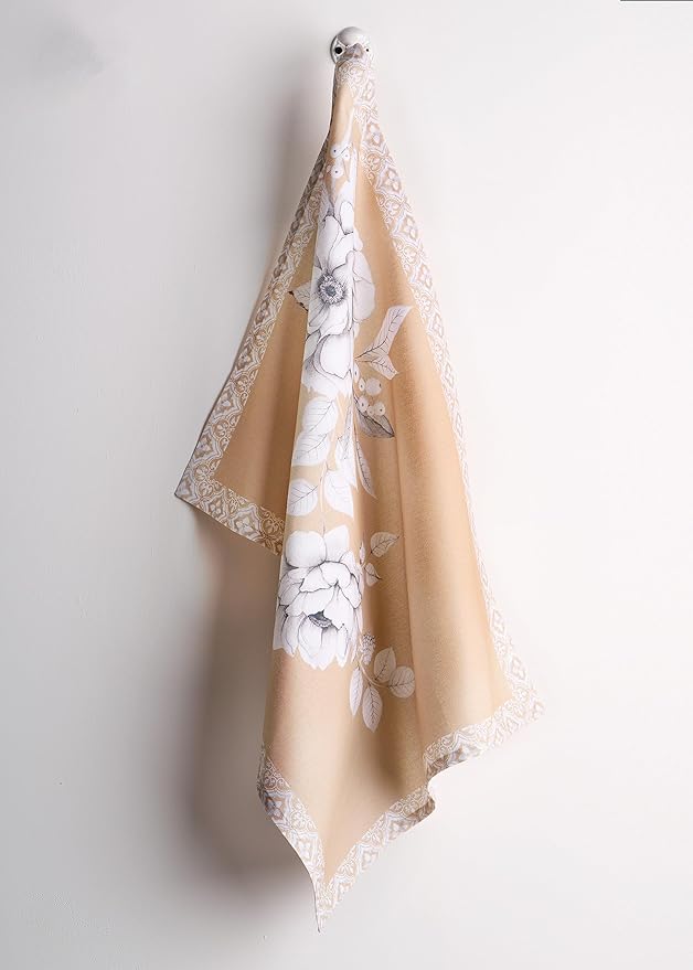 Maison d' Hermine Kitchen Towels Set of 3 100% Cotton 20" x 27.5" Reusable Cloth Tea Dish Towels Absorbent with Hanging Loop for Kitchen Dining Thanksgiving Christmas Decorations (Noel)