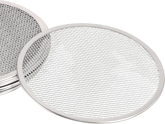 LRui Pizza Screen,12 Inch,12 Pack,Seamless Aluminum Pizza Pan With Holes.
