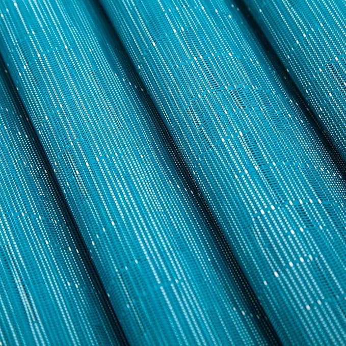 SHACOS Woven Vinyl Placemats Set of 6 Wipe Clean Wasahble Place Mats for Dining Table Heat Resistant Non Slip Table Mats (6, Teal Blue)