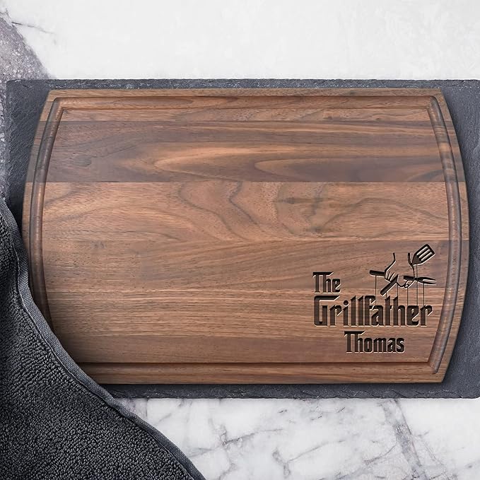 USA Made - Custom Cutting Board - Christmas Gift for Men - Unique Gift Idea for Him, Dad, Husband, Father, Brother - Mens Personalized Gift - BBQ Grilling Gift for Birthdays, Anniversaries, Holidays