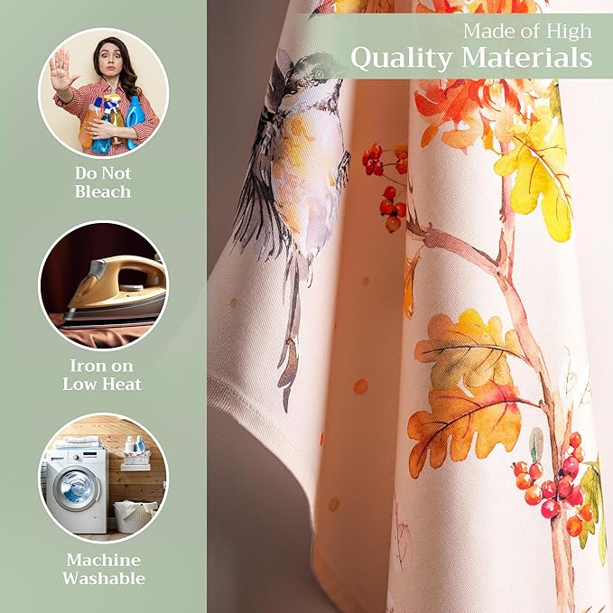 Maison d' Hermine Kitchen Towels Set of 3 100% Cotton 20" x 27.5" Reusable Cloth Tea Dish Towels Absorbent with Hanging Loop for Kitchen Dining Thanksgiving Christmas Decorations (Kelim - Prairie)