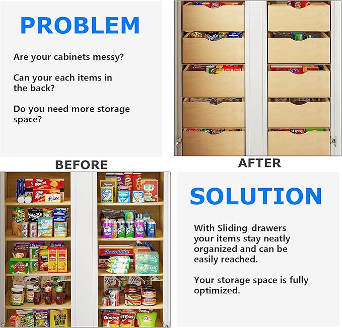 26" W x 22" D Soft Close Pull Out Drawers for Kitchen Cabinets, Pull Out Cabinet Organizer, Cabinet Pull Out Shelves, Slide Out Drawers for Kitchen Cabinets