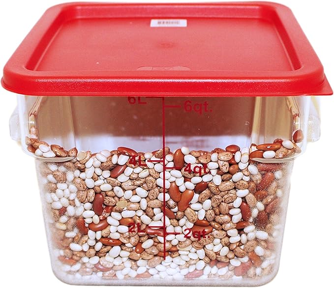 Tiger Chef set of 4 Color-Coded, Snap-Tight Polyethylene Lids, Covers for 6 & 8-Quart Square Food Storage Containers, Midnight Blue, Polyethylene, NSF Certified