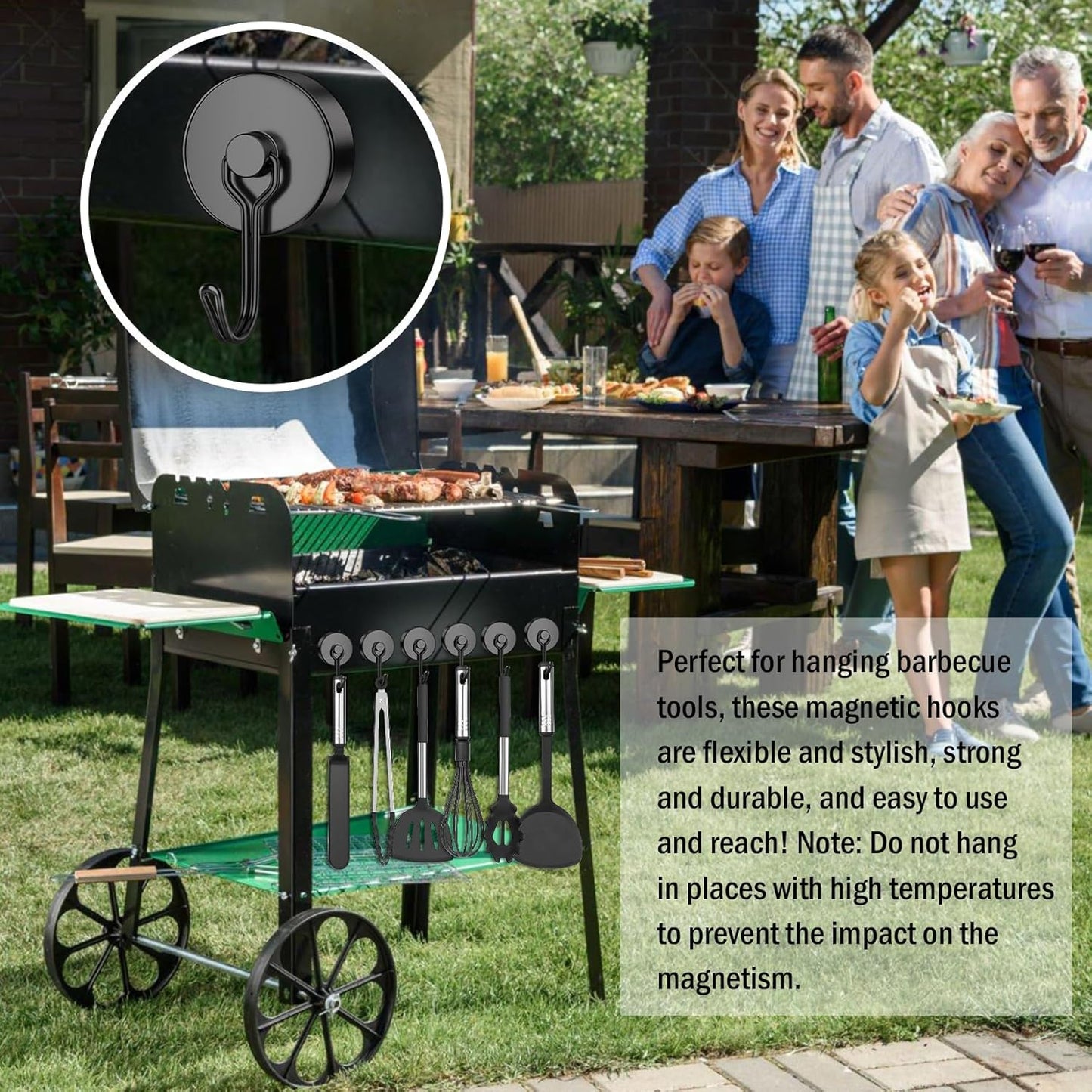 FINDMAG 100 LBS Magnetic Hooks Heavy Duty, 20 Pack Extra Strong Magnetic Hooks for Hanging, Neodymium Magnet with Hook for Cruise Cabins, Large Magnetic Swivel Hooks for Garage, Kitchen, Office, Grill