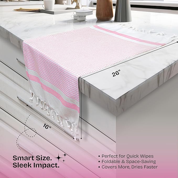 Multi Color Kitchen Towels 16x26 Inch, 3 Pack, 100% Cotton, Ultra Absorbent, Fast Dry, Machine Washable, Drying Dishes, Cleaning, Everyday Use - Lemon Yellow, Pink, Lavender