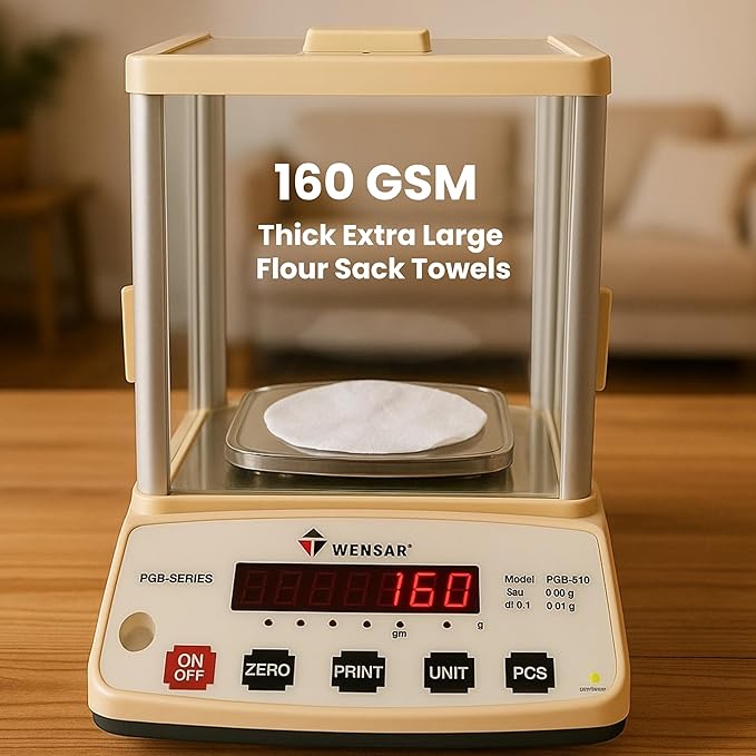 Flour Sack Towels | Tea Towel for Crafts| Cotton Blank Towel for Embroidery| Kitchen Dish, Baking Bread Proofing Linen Cover| Thick Absorbent Quick Dry| 7 Pack 15"x 25" Natural