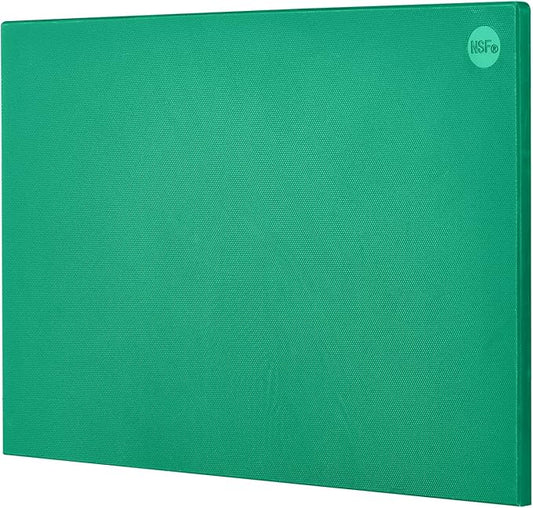 CURTA Cutting Boards for Kitchen, 20" x 14" x 0.5" Green Color Coded Plastic Chopping Board with Anti Slip Surface Dishwasher Safe