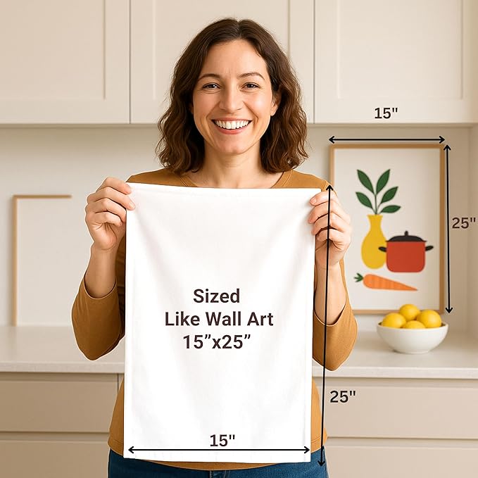 Flour Sack Towels | Tea Towel for Crafts| Kitchen Dish Cotton Blank Towel for Embroidery| Baking Bread Proofing Linen Cover| Thick Absorbent Quick Dry | 50 Pack 15"x25" Natural