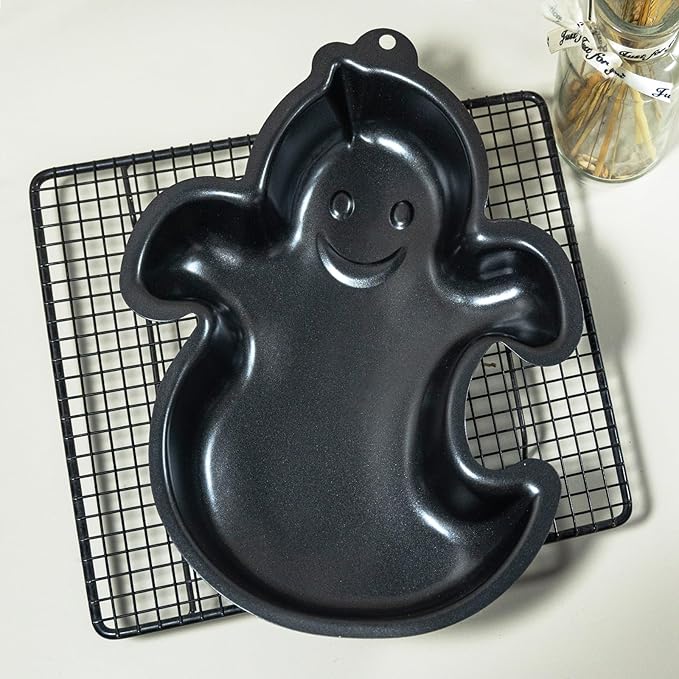 Ghost Shape Cake Pan, Aluminum Cake Pan, Black Non-Stick Cake Mould for Halloween, Birthday and other occasions Cake