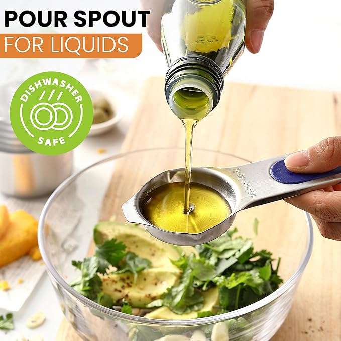 Spring Chef Magnetic Stainless Steel Measuring Cups, Patented, Kitchen Tools with Easy to Read Markings for Measuring Dry or Liquid Ingredients, Set of 7, Mountain Sunrise