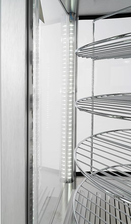 KoolMore 12 in. Commercial Pizza Display Warmer with 4 Rotating Racks in Stainless-Steel, ETL Listed (KM-HPD4-12)