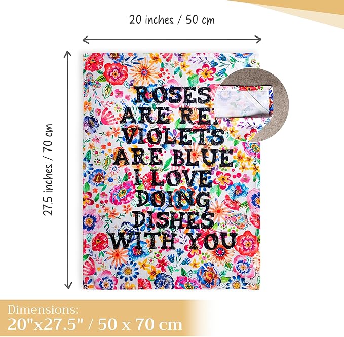 Maison d' Hermine Kitchen Towels Set of 3 100% Cotton 27.50" x 20" Reusable Cloth Tea Dish Towels Absorbent with Hanging Loop for Kitchen, Cocktail Parties Spring/Summer (Happy Florals - High Summer)