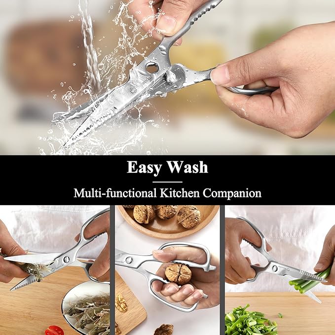 Sunnecko Kitchen Scissors for Food, Heavy Duty Scissors All Purpose Kitchen Shears That Come Apart, 8.5 Inch Fully Forged Stainless Steel