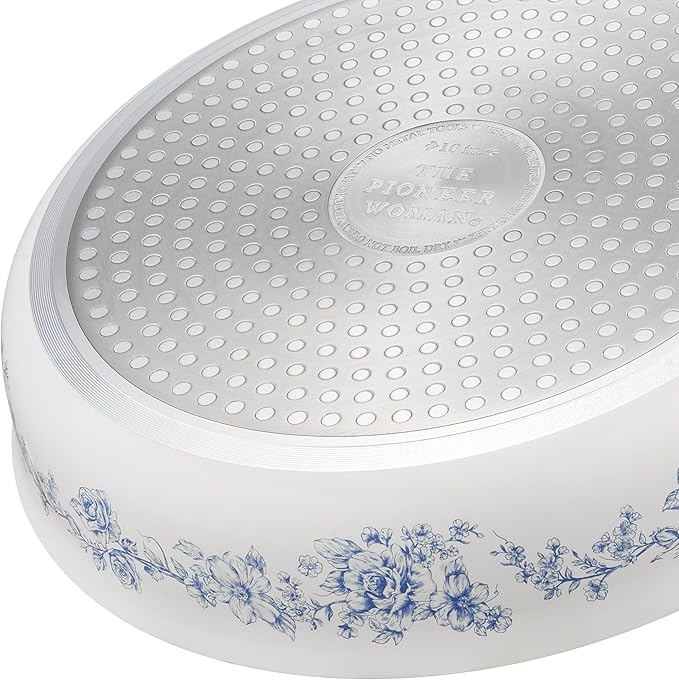 Pioneeer Woman 12-Piece Aluminum Ceramic Cookware Set - Nonstick Pots & Pans for Effortless Cooking