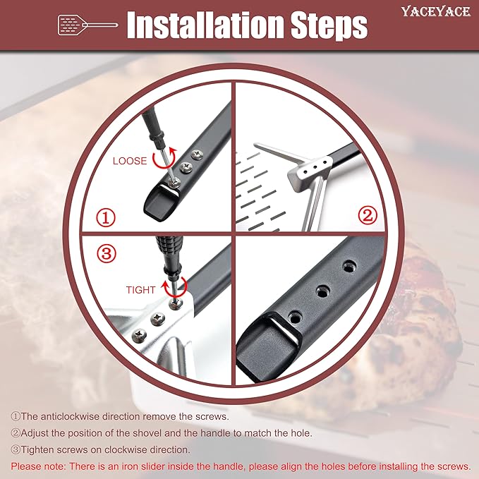 Pizza Paddle 12-inch, Metal Pizza Peel, Aluminum Turning Peel
