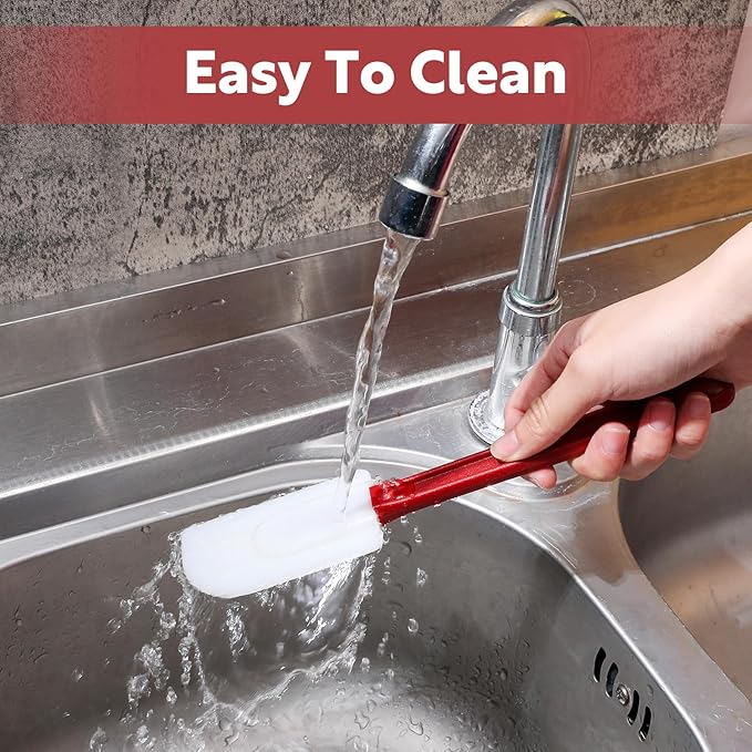 cobee 10 Pcs Silicone Spatulas Set, 500°F Heat-Resistant Commercial Spatula Food Grade Rubber Non Stick Silicone Scraper Spatula with Long Handle for Kitchen Cook Mix Fry Spread Bake, Dishwasher Safe