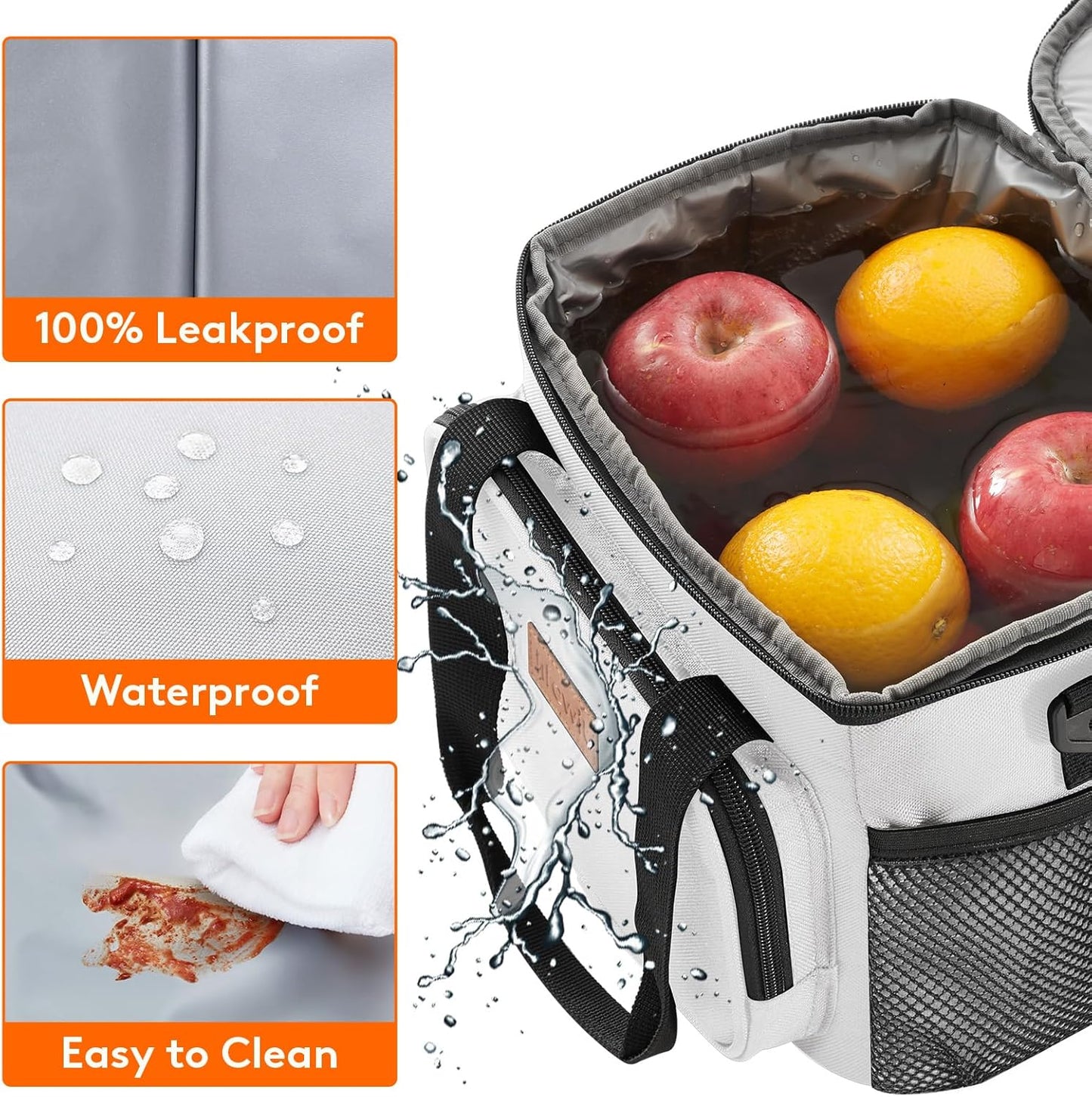 Lifewit Medium Lunch Bag Insulated Lunch Box Soft Cooler Cooling Tote for Adult Men Women, Sliver Gray 12-Can (9L)