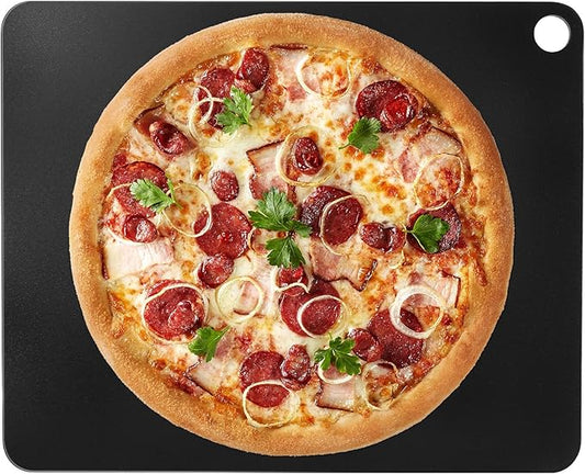 1MORE Pizza Steel for Oven,16"x13"Steel Pizza for Grill,1/4" Thick Pre-Seasoned Pizza Cooking Steels for Artisan Pizza, Bread, BBQ Restaurant-Quality Crisp Crust | Perfect for Oven Baked