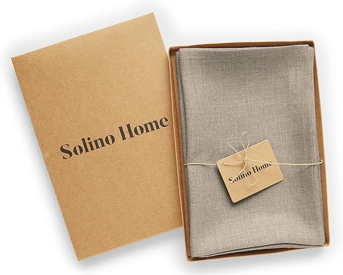 Solino Home Natural Linen Napkins Set of 4 - 100% Pure Linen Cloth Washable Dinner Napkins 20 x 20 Inch for Fall, Autumn, Thanksgiving, Christmas, Holiday - Fete