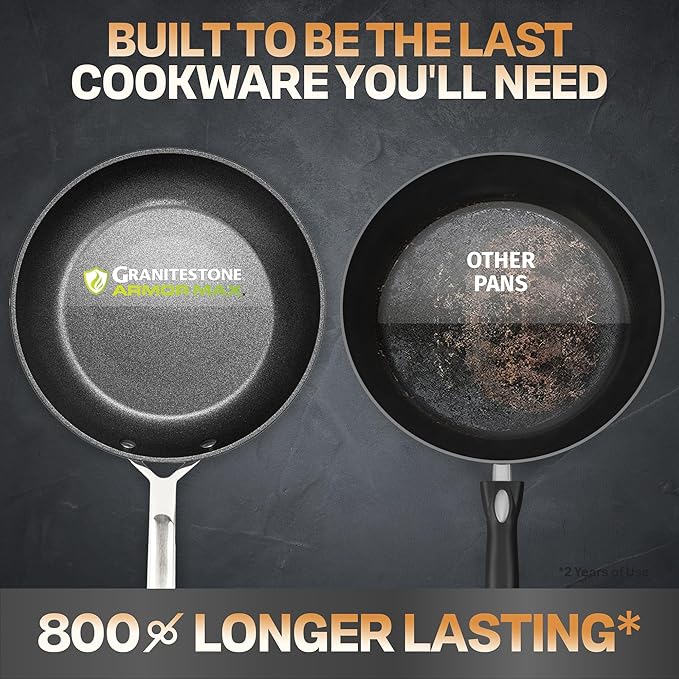 GRANITESTONE 20 Pc Hard Anodized Induction Cookware Sets, Kitchen Pots and Pans Set Non Stick, Anodized Kitchen Cookware Sets, Nonstick Cookware Set, Non Stick Pots and Pan Set, Oven & Dishwasher Safe