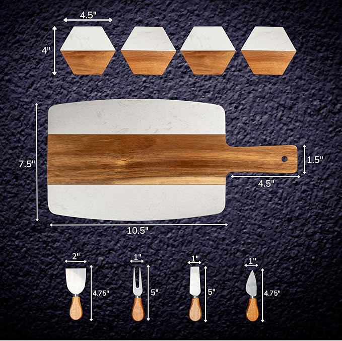 Personalized Charcuterie Board Set - Custom Engraved Bridal Shower, Wedding & Anniversary Present, Perfect for Housewarming, Couples, Party, Christmas, Friends, Birthday Gifts for Women