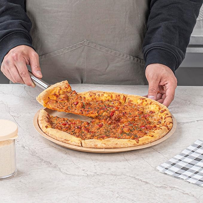 Restaurantware-Eco Pie 12 Inch Paper Pizza Trays, 25 Round Pizza Pans - Oven-Ready, Microwavable, Kraft Paper Pan For Individual Personal Pizzas, For Baking, Cooking, Bread, Meat, Or Pies