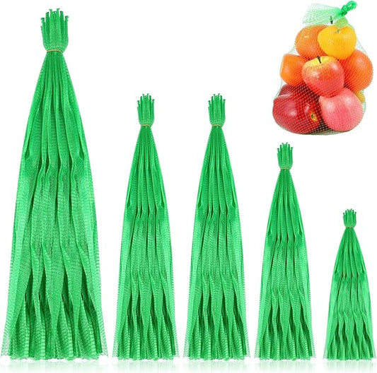 Windyun 500 Pcs 24/20/18/14 Inch Reusable Mesh Nylon Netting Bulk, Fits Storage Egg Vegetable Seafood Fruits Bags Grocery Bags (Green)
