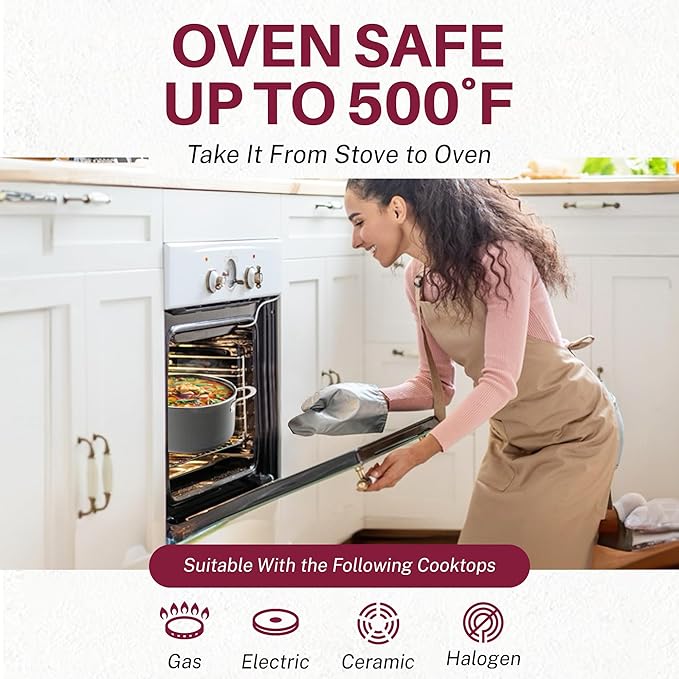 Granitestone 13 Pc Ceramic Pots and Pans Set Non Stick, Kitchen Cookware Sets, Pot and Pan Set Nonstick, Anodized Non Toxic Ceramic Cookware Set, Non Stick Pots and Pan Set, Oven & Dishwasher Safe