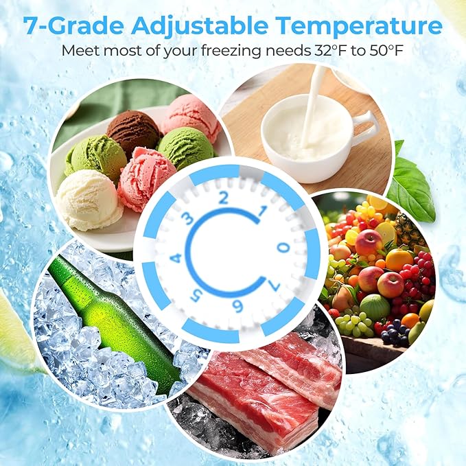 Antarctic Star 2.56 Cu.Ft. Mini Fridge with Freezer, Small Refrigerators with Adjustable Thermostat, Low Noise, Energy Saving, Compact Refrigerators for College Dorm, Office, Bedroom, Stainless Steel