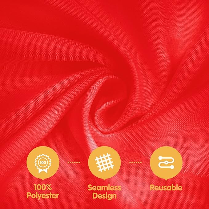 BRILLMAX 6 Pack Red Tablecloths for 6 Foot Rectangle Tables 90 x 132 Inch - 6ft Rectangular Bulk Linen Polyester Fabric Washable Cloth Cover for Wedding Reception Banquet Birthday Party