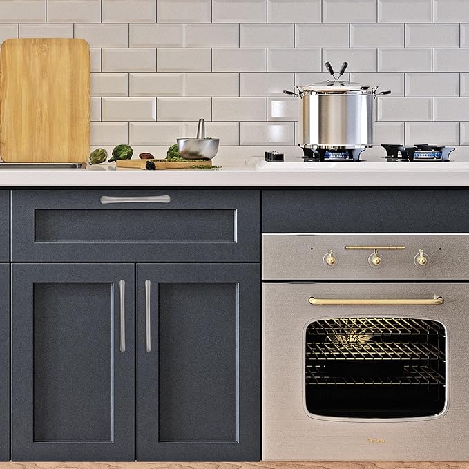 6 Pack 10 Inch Kitchen Cabinet Handles Brushed Satin Nickel Cabinet Pulls Silvery Drawer Pulls Zinc Alloy Kitchen Hardware