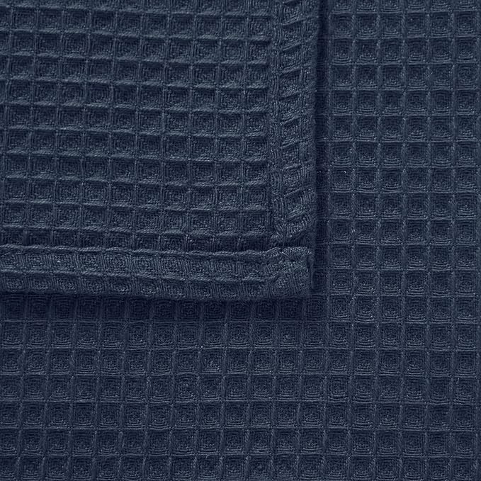 Encasa XO' Waffle Weave Face & Hand Towels – 12"x12", Navy Washcloths Set of 12 – Quick Drying for Bathroom, Gym, Kitchen & Travel – Small Reusable Dish Cloths & Face Wipes for Everyday Use