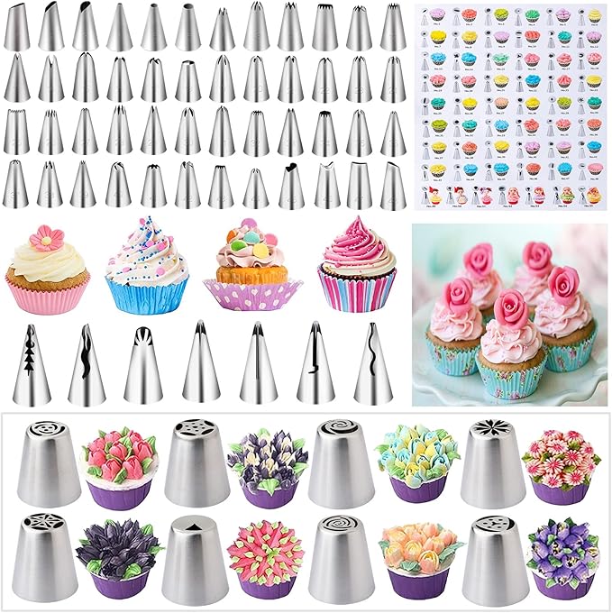 Cake Decorating Supplies Kit Tools 356pcs, Nifogo Baking Accessories with Cake Turntable, Pastry Piping Bag, Piping Icing Tips for Beginners