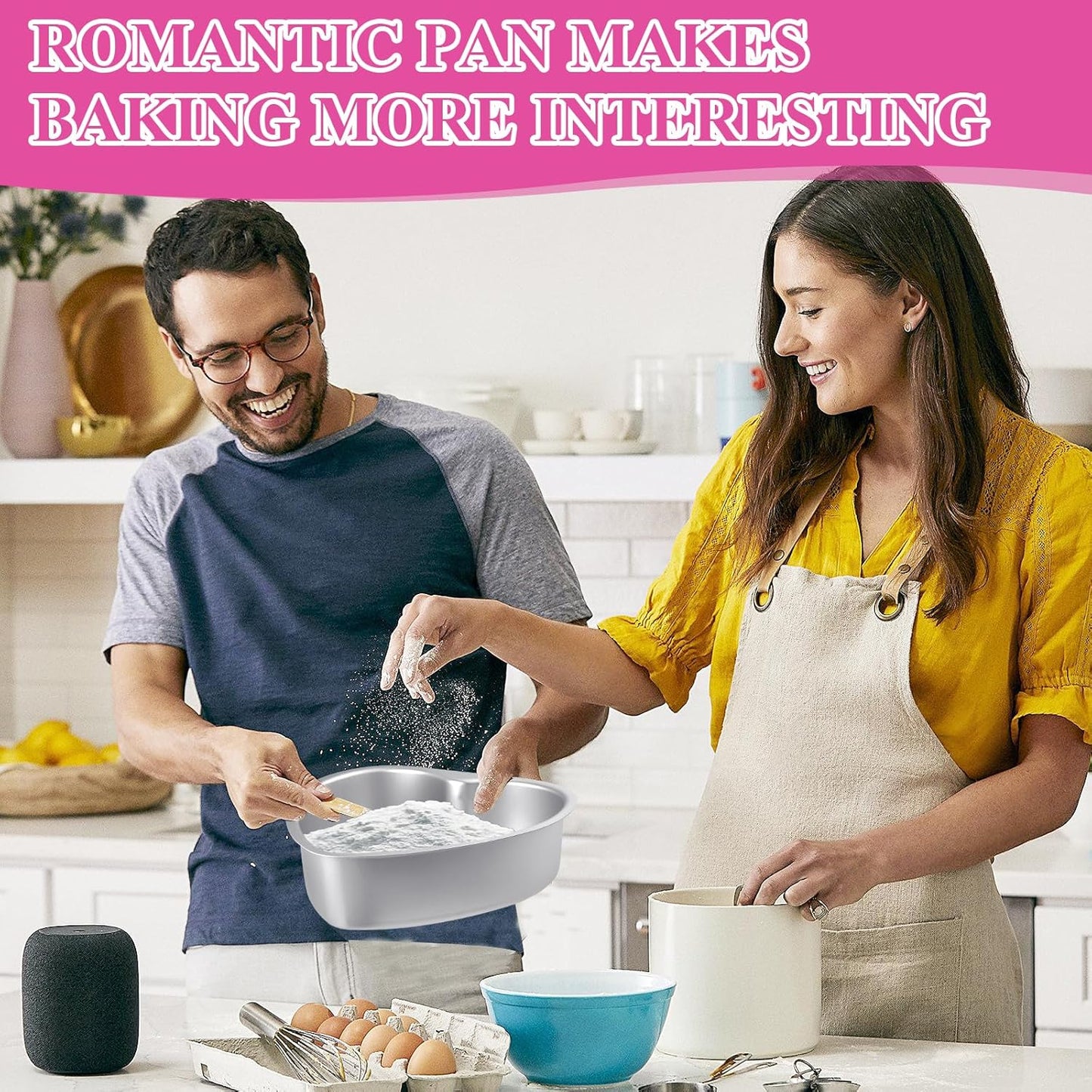 2Pcs Heart Shape Cake Pans, Aluminum Heart Cake Mold, Reusable 10 inch Cake Pan for Baking DIY for Wedding Birthday Family Occasions