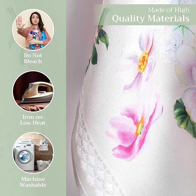 Maison d' Hermine Kitchen Towels Set of 3 100% Cotton 27.50" x 20" Reusable Cloth Tea Dish Towels Absorbent with Hanging Loop for Kitchen, Home, Dining, Cocktail Parties Spring/Summer (Pivoine)