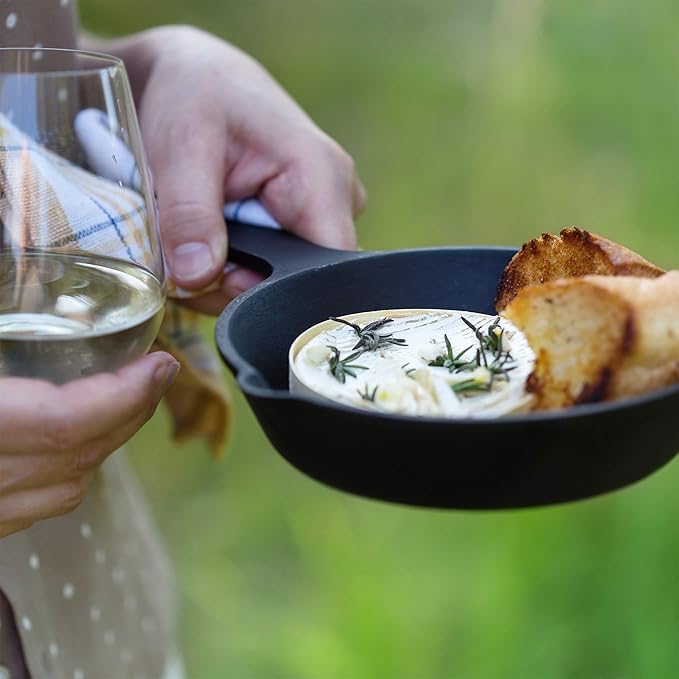 Frying Pans - Set of 3 Pre-Seasoned Cast Iron Skillets with 10-Inch, 8-Inch, and 6-Inch Sizes - Nonstick Camping Cookware by Home-Complete (Black)