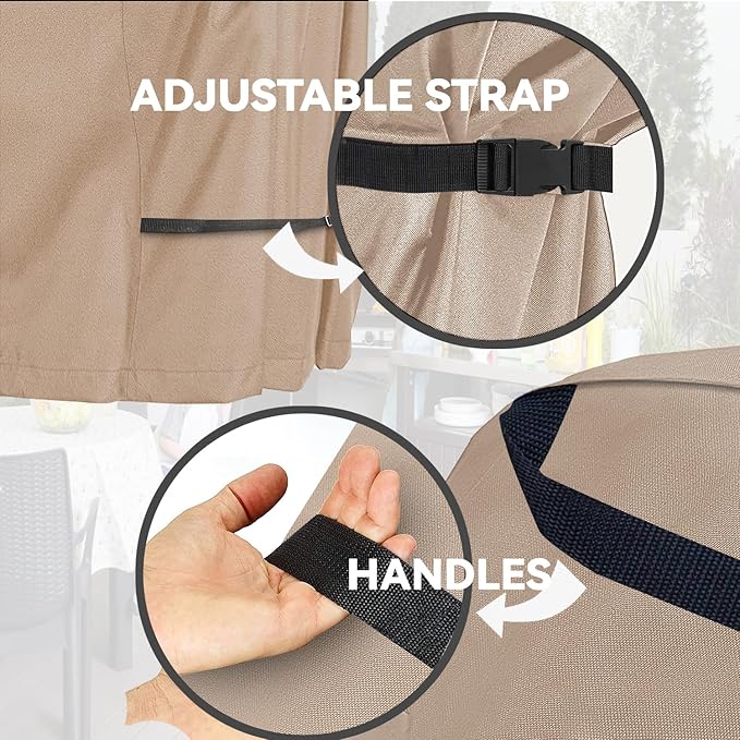 Outdoor Prep Table Cover - Heavy Duty Waterproof Cover for Outdoor Small Portable Table, Compatible with 36 inch Outdoor Utility Cart and Storage Cabinet,Khaki