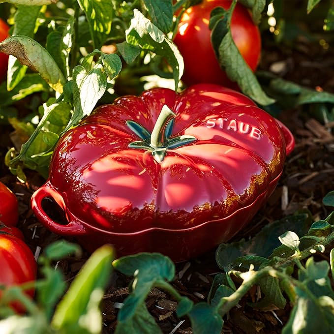 STAUB Ceramics Dutch Oven 16-oz Petite Tomato Cocotte, Cherry