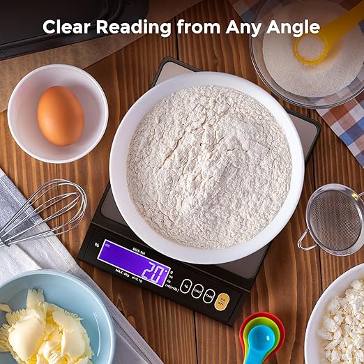 Bonvoisin Baking Scale 0.1 Gram Accuracy Digital Scale for Kitchen, Candle, Soap and Sourdough Bread Making, with Percentage Weighing Function, Weigh in Grams, Pounds and Ounces (10 lb)