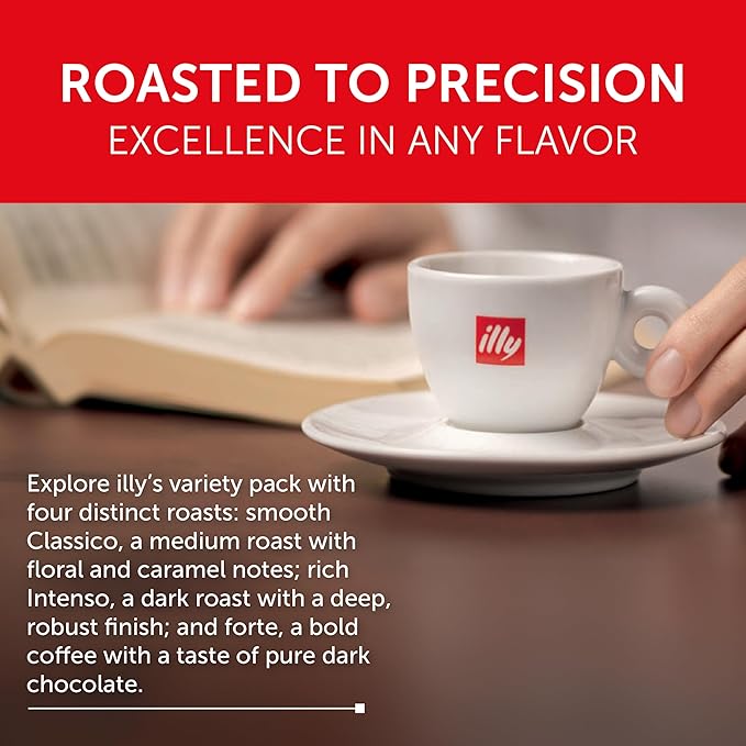 illy Aluminum Espresso Pods - Compatible with Nespresso Machines - Single Serve Coffee Capsules, Classico, Forte, Intenso, Decaf, Classico Lungo Roasts - Variety - 10 Count (Pack of 20)